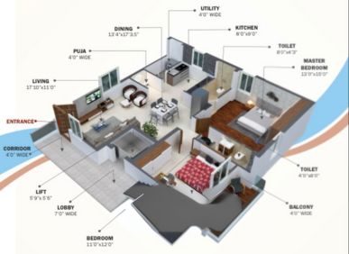 2 BHK flat for sale in Jitta Anji Reddy Arcade | Vanasthalipuram